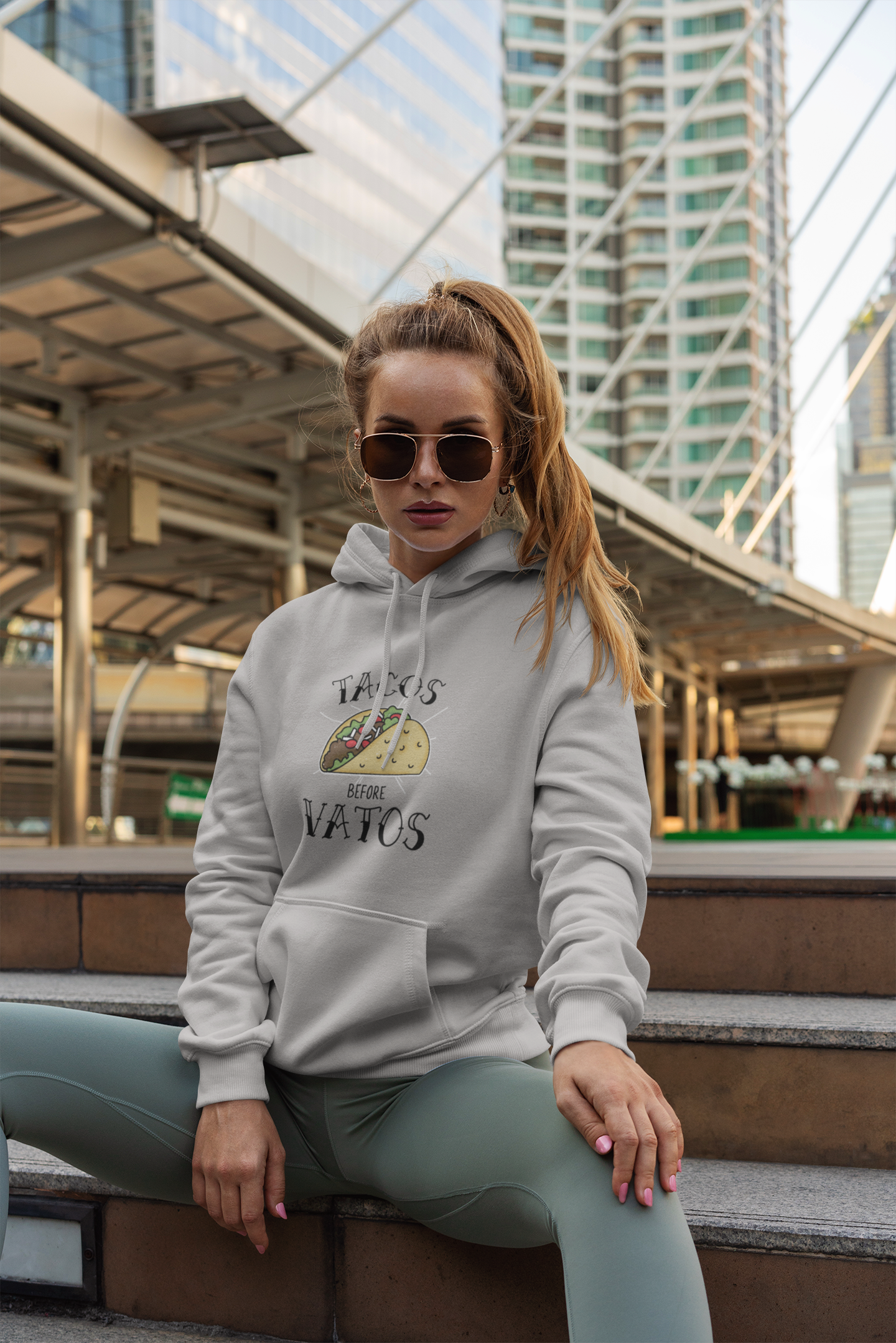 Tacos Before Vatos Womens Hoodie