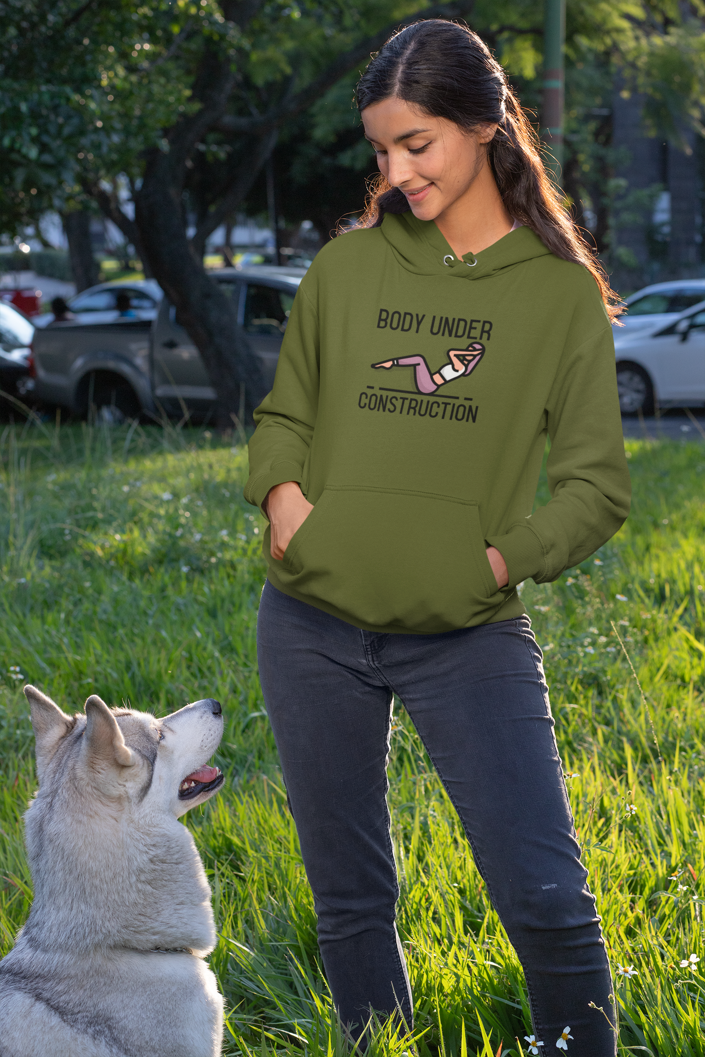 Body Under Construction Womens Hoodie