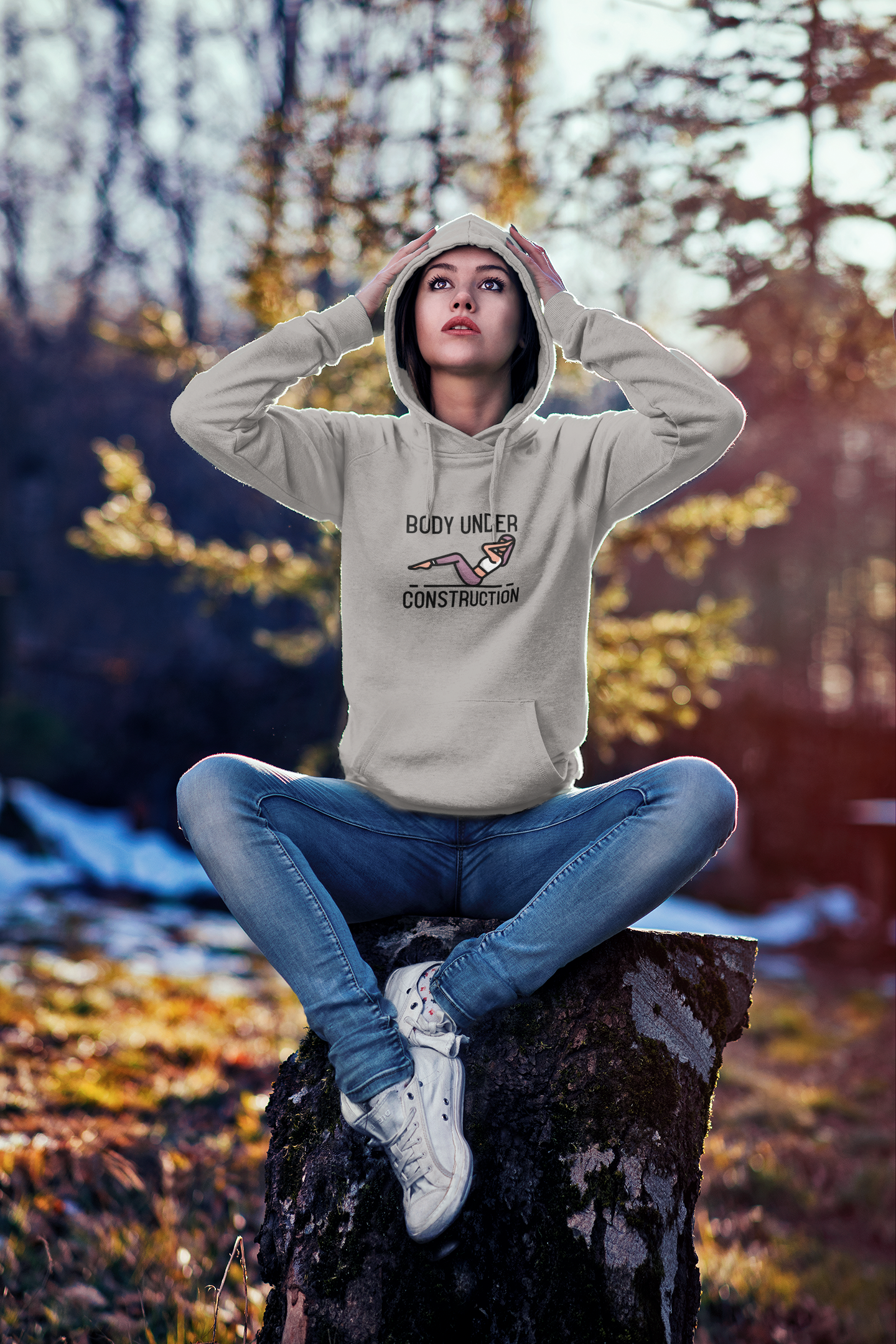 Body Under Construction Womens Hoodie