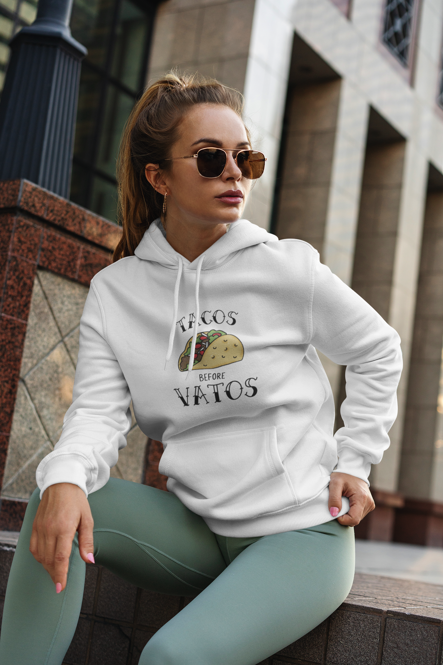 Tacos Before Vatos Womens Hoodie