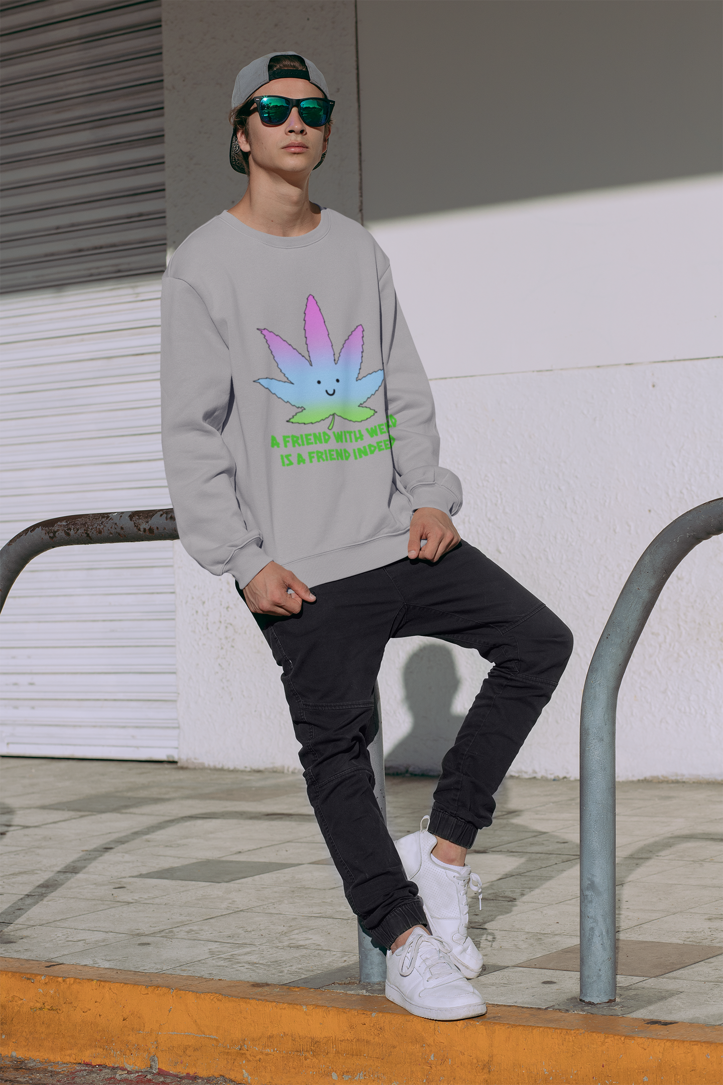 A Friend With Weed Mens Crew Neck Jumper